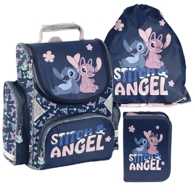 Produktbild von Schulranzen 3-tlg. Set für Mädchen & Jungen LILO & STITCH disney– Paso Ranzen, Mäppchen, Tasche
