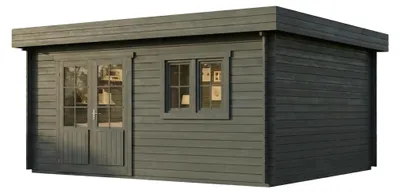 Produktbild von Alpholz Holz-Gartenhaus Spree B 520x420cm Imprägn. Grau 28 mm Wandstärke