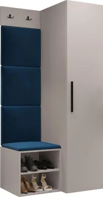Produktbild von MIRJAN24 Garderoben-Set Medi III, Schuhschrank, Kleiderhakenbrett, 4x Paneel 42x42, 2 Kleiderhaken (Farbe: Cashmere, Manila 26)