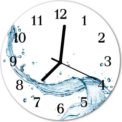 Produktbild von Glasuhr Wanduhr Küchenuhr Echt-Glas 30fi cm Wasser weiß