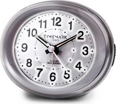 Zdjęcie produktu dla Analogowy budzik Timemark w kolorze srebrnym (9 x 9 x 5,5 cm)