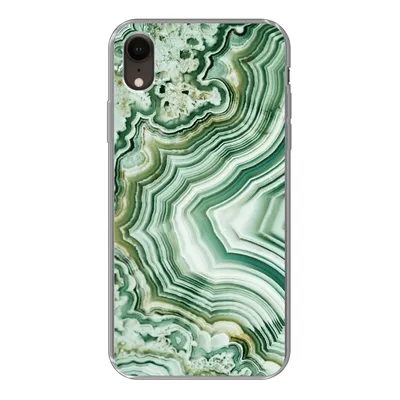 Produktbild von MuchoWow® Handyhülle Schutzhülle Hülle für iPhone XR Natursteine - Grün - Gesteine und Mineralien Silikon Softcase Handy Hülle - Schutzdeckel
