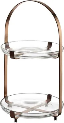 Produktbild von LEONARDO CUCINA, Servierstand, Glas, Metall, Kupfer, Transparent, Rund, 19 cm, 320 mm