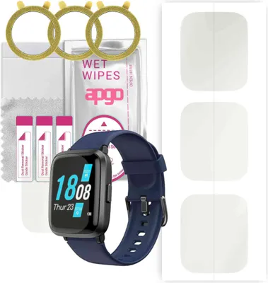 Produktbild von apgo 3 Stück Schutzfolie, Matt, kompatibel mit Holabuy AT205U  Smartwatch, Hydrogel Displayschutzfolie mit Positionierhilfe, Displayfolie, robust und kratzfest