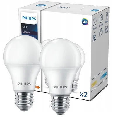 Zdjęcie produktu dla 2x Żarówka LED E27 A60 8W = 60W 806lm 4000K Neutralna CorePro Philips