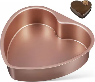 Produktbild von Multifunktionale herzförmige Kuchenform aus Aluminiumlegierung mit abnehmbarem Boden zum Backen von Mousse in Herzform