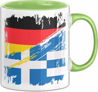 Produktbild von Griechenland Deutschland Flagge Halb Deutscher Halb Grieche Fußball Germany 2024 Europa Greece (Grün)