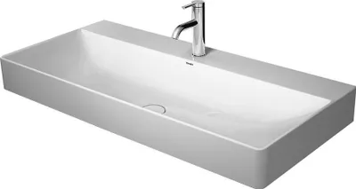 Produktbild von Duravit Waschtisch DURASQUARE ohne Überlauf, mit Hahnlochbank, 1000 x 470 mm ohne Hahnloch weiß