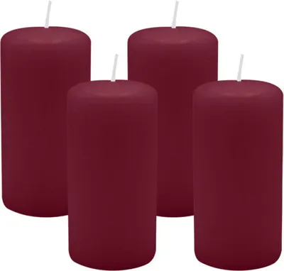 Produktbild von 4er Set Adventskranzkerzen Bordeaux Ø 50 x 100 mm