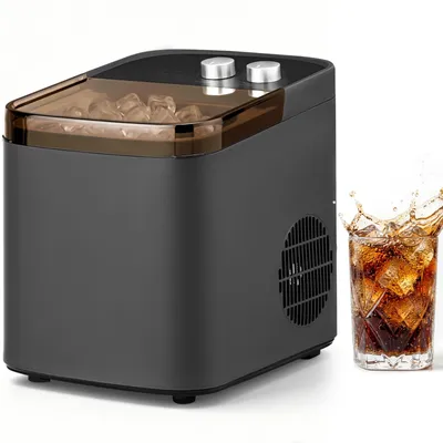 Produktbild von Eismaschine für den Hausgebrauch, tägliche Eisproduktion von 14 kg, automatische Reinigungsfunktion, Schwarz