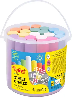 Produktbild von Jovi Straßenkreiden CLASSCOLOR STREET Eimer mit 21 Stück, farbig sortiert