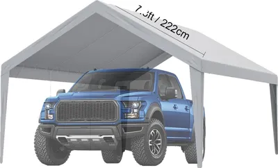 Zdjęcie produktu dla Zadaszenie carportu, wodoodporne, z ochroną przed promieniowaniem UV, szare 13 x 20 stóp
