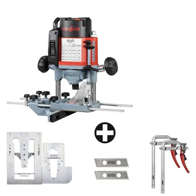 Produktbild von MAFELL Oberfräse LO 65 Ec MaxiMAX mit Arunda 80N Maxi, Ersatzmesser und Zwingen