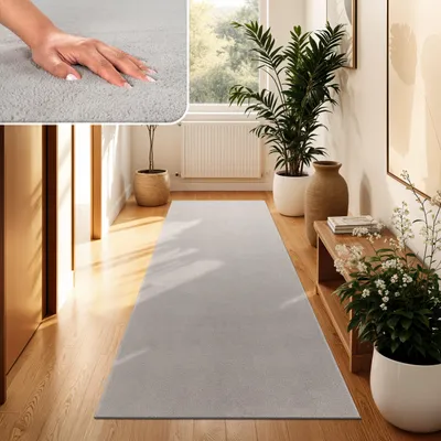 Produktbild von Moderner Wohnzimmer Teppich Kurzflor Waschbar Weich Felloptik Anti-Rutsch Grösse 80x150 cm