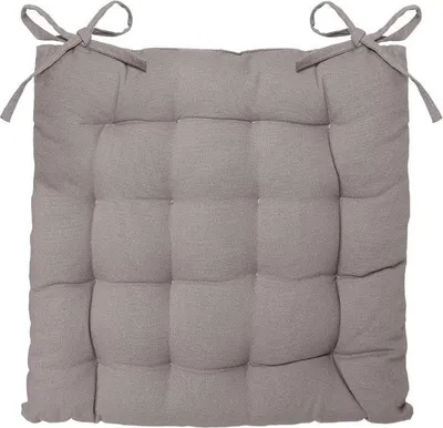 Image de Assise de chaise matelassée coton 38 x 38 cm gris