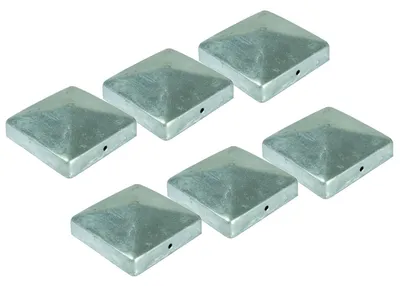 Image de 6x Chapeau de poteau Pyramide 71x71 mm Chapeau de clôture Chapeau de poteau décoratif galvanisé à chaud