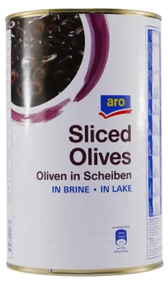 Produktbild von aro Sliced Schwarze Oliven in Scheiben 4,0KG