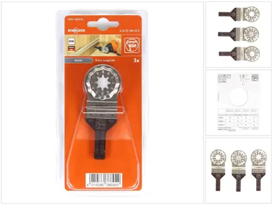 Produktbild von FEIN Long-Life E-Cut Starlock Sägeblatt 3 Stk. 30 x 10 mm ( 63502184220 ) BI-Metall