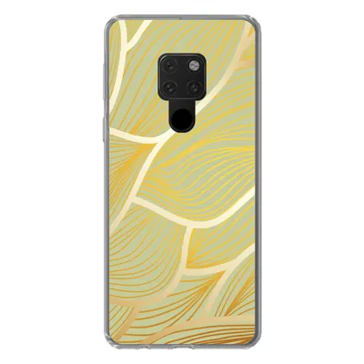 Produktbild von MuchoWow® Handyhülle Schutzhülle Hülle für Huawei P40 Lite Goldene Wellen auf grünem Hintergrund Silikon Softcase Handy Hülle - Handy