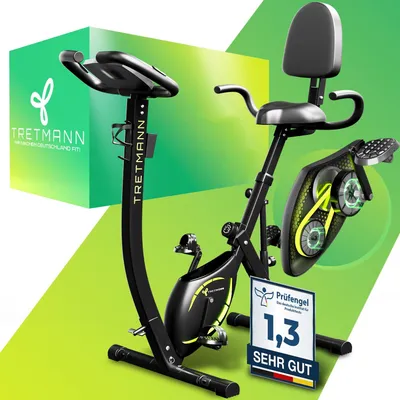 Produktbild von Tretmann NEU 3in1 Heimtrainer Fahrrad klappbar -extra komfortabel& leise- [SoftFoam] DEKRA  - mit tiefem Einstieg Hometrainer Fahrrad Ergometer klappbar
