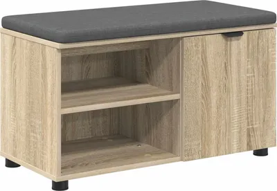 Obrázek produktu pro vidaXL Lavice do předsíně s polštářem dub Sonoma 80 x 38 x 46 cm