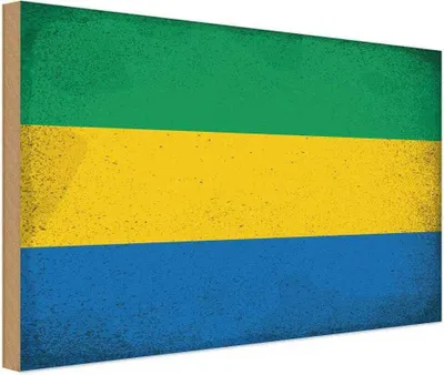 Obrázek produktu pro vianmo Drevený nápis 18x12 cm Flagge Gabun
