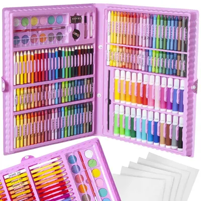 Obrázek produktu pro Malířská sada v kufříku 168 ks růžová