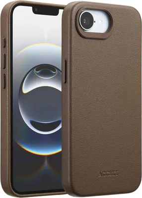 Image de Coque arrière en cuir Accezz MagSafe pour Apple iPhone 17e / 16e - Coffee Brown