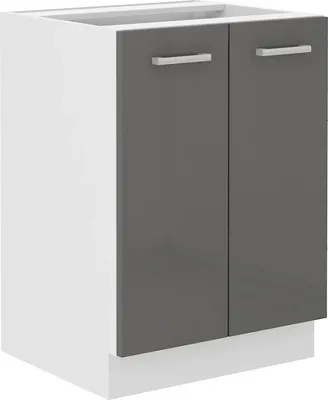 Image de Armoire inférieure à deux portes SAEED – largeur 60 cm, gris / blanc