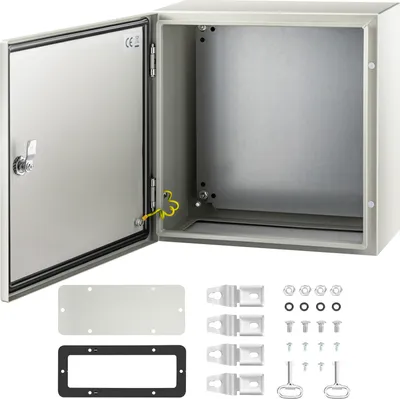 Produktbild von VEVOR Schaltschrank NEMA-Industriegehäuse, 40 x 40 x 20 cm NEMA 4X-Stahl-Verteilerschrank, IP66 wasser- und staubdicht, elektrischer Anschlusskasten für den Außen-/Innenbereich, mit Montageplatte