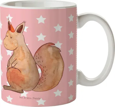 Produktbild von Mr. & Mrs. Panda Plastikbecher Einhorn Glauben - Rot Pastell - Geschenk, Mehrwegbecher, Eichhorn, Einhörner, Pott, Kinderbecher, Kindertasse, Trinklernbecher, Einhörnchen