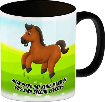 Produktbild von Mein Pferd hat keine Macken, das sind Special Effects Kaffeebecher