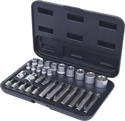 Obrázok produktu pre KS TOOLS Sada nástrčných kľúčov a bitov Torx 30 ks. Bity s otvorom - 911.4301-2