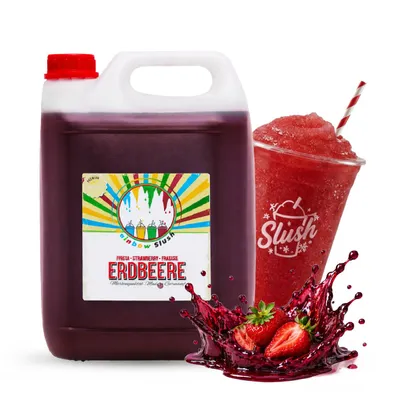 Produktbild von Rainbow Slush Sirup Erdbeere 5 Liter 1:5 AZO frei ohne Glyzerin Konzentrat