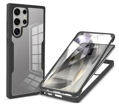 Produktbild von 360° Grad Hülle für Samsung Galaxy S25 Ultra mit Integriertem Displayschutz Schwarz