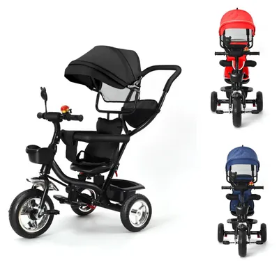 Image de Tricycle pliable 3-en-1 pour bébé avec siège pivotant