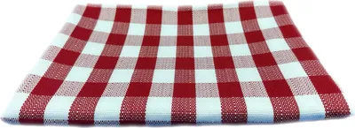 Produktbild von Tischdecke 2 cm Karo chili-weiß 100% Baumwolle Landhaus Tischdecken 130 x 130