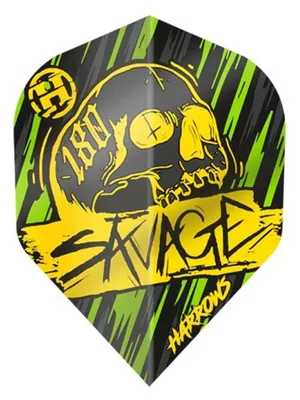 Produktbild von Harrows - Dart Flights "SAVAGE", Feder 3er-Pack PP4417 (Einheitsgröße) (Gelb/Grün)