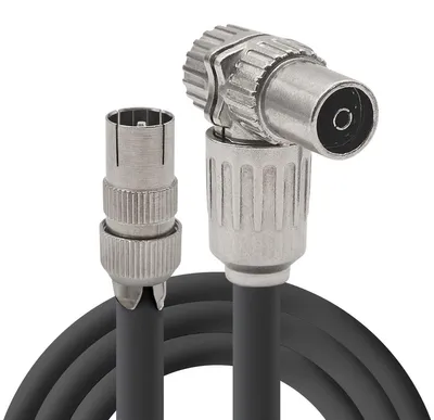 Produktbild von Koaxialkabel 25 m - Gerade Stecker/Winkelbuchse - Schwarz - Handgef.