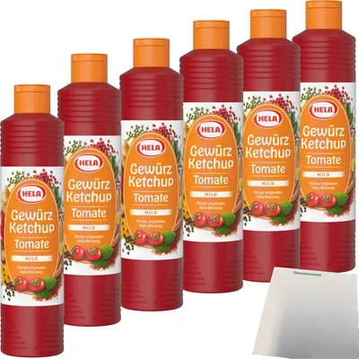 Produktbild von Hela Gewürz Ketchup Tomate Mild 6er Pack (6x800ml) + usy Block