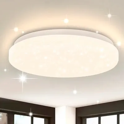 Obrázek produktu pro ZMH Led stropní světlo hvězdné nebe stropní lampa moderní malá kulatá 15W 3000K 21cm teplá bílá pro ložnici schodiště kuchyň obývací pokoj kancelář chodba
