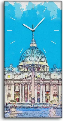 Produktbild von Dekor Leinwand Uhr Wandbilder Quarz 30x60 Gemälde Architektur Gebäude Stadt - weiße Hände