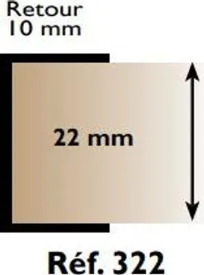 Produktbild von U-Kantenprofil 322 PRUNIER - 22 mm x 2.60 m - weiß - RIBP322