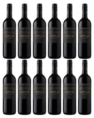 Produktbild von Imiglykos Apelia Black Label 12x 0,75l | Lieblicher Rotwein | Imiglykos | 11,5% Vol. | Kourtaki | + 20ml Jassas Olivenöl