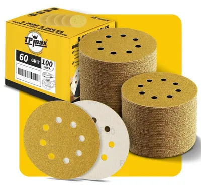 Productafbeelding van Schuurplaten 125mm, 8 gaten, korrel 60, met klittenband, 100 stuks