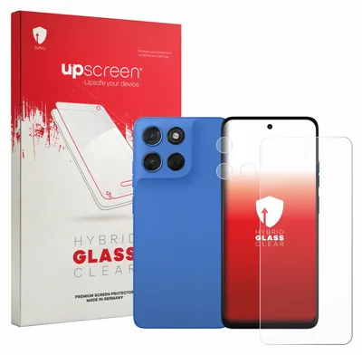 Produktbild von upscreen Schutzglas für Motorola Moto G57 (Display+Kamera) Schutzfolie Panzer Folie Glas Display Schutz klar