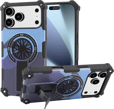 Obrázok produktu pre Pre Apple iPhone 17 Pro Max Camouflage MagSafe 360 Ring Hybrid Kickstand Case