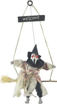 Immagine prodotto di Halloween Ghost Witch Doll Horror Scary Flying Witch Pendant per Halloween Party Ornaments Festival Bar Home Decoration Hanging Ghost Bianco