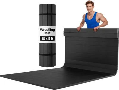Produktbild von Trainingsmatte Kampfsport 3 x 1,5 m - Wasserfeste Fitnessmatte für Heim-Fitnessstudio Workouts - Aufrollbare Sportmatte für Gymnastik, Jiu-Jitsu, MMA, Judo, Boxen - Yogamatte Schwarz - Tatami Matte