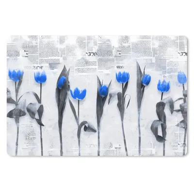 Produktbild von MuchoWow® Schreibtischunterlage Blumen - Tulpen - Blau 60x40 cm - XXL Mauspad - Großes Mauspad